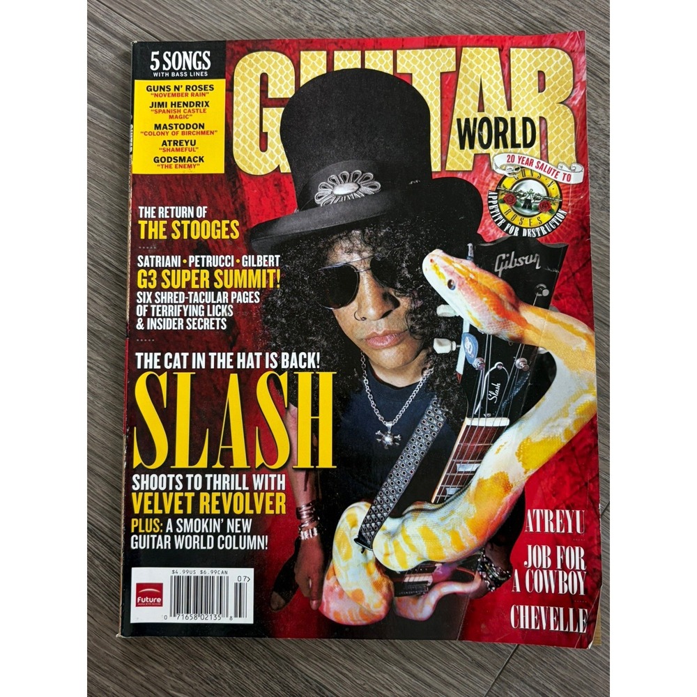 Y2k Vintage Guitar World 2007 Slash Guns N Roses GnR Rock Music Art Guitarist